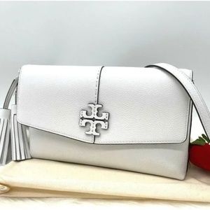 Tory Burch McGraw Leather Crossbody Bag in Gardenia